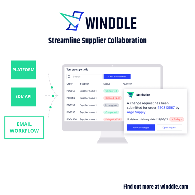 Cette nouvelle fonctionnalité permet d'assurer une unification des données et processus de  suivi de commandes, que le fournisseur soit directement connecté sur la plateforme ou non.