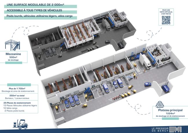 Situé au cœur de la capitale, ce projet a pour objectif de transformer un volume jusqu’ici exploité en parking, en espace de logistique urbaine de 2 040 m².<br>
                              Crédit photo : 
              sdlbpublishing.