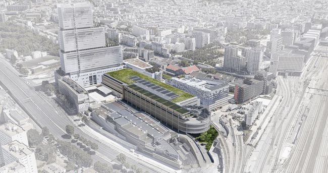 CONNECT Paris sera un hub de logistique urbaine de 67 000 m² répartis sur cinq niveaux, dans la ZAC Clichy-Batignolles (Paris 17e).<br>
Crdit photo : DTACC