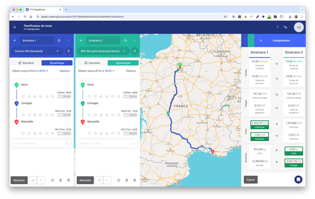 L'interface, entièrement repensée pour une meilleure ergonomie, permet une prise en main plus facile du logiciel.<br>
   Crédit photo : PTV Logistics