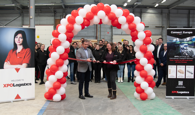 Inauguration du dernier centre de transport et de logistique à Nimègue, aux Pays-Bas.<br>
Crdit photo : XPO Logistics